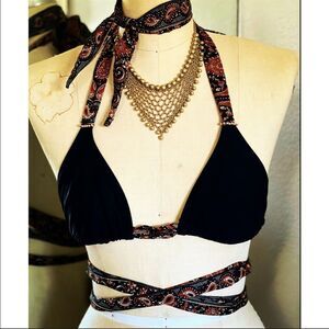 Handmade scarf bikini top